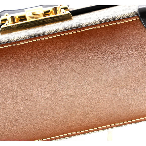 Gucci Small Padlock Bamboo Shoulder Bag GG Coated Canvas - Picture 7 of 8